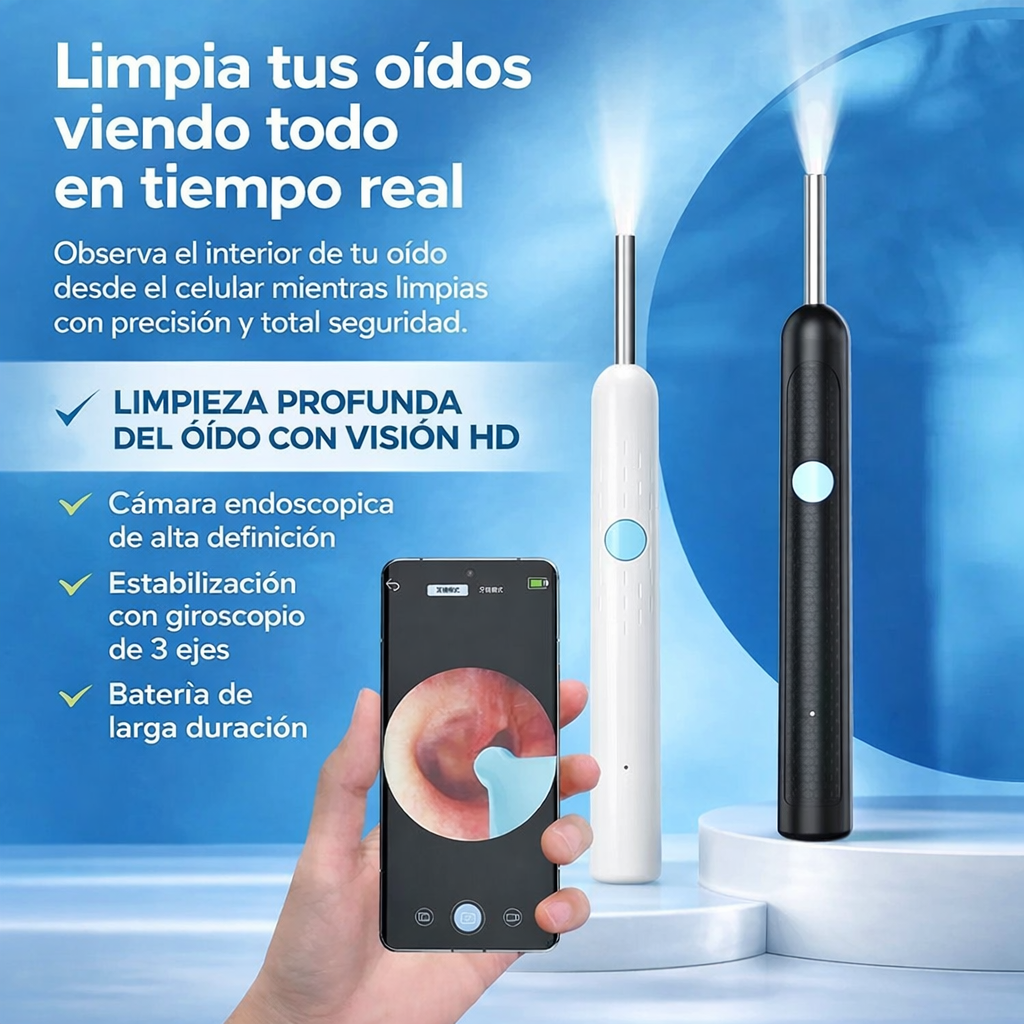 Easy Clean © -  Limpiador de oidos con camara