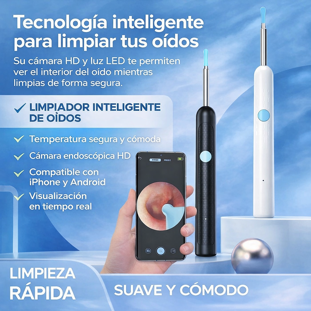 Easy Clean © -  Limpiador de oidos con camara