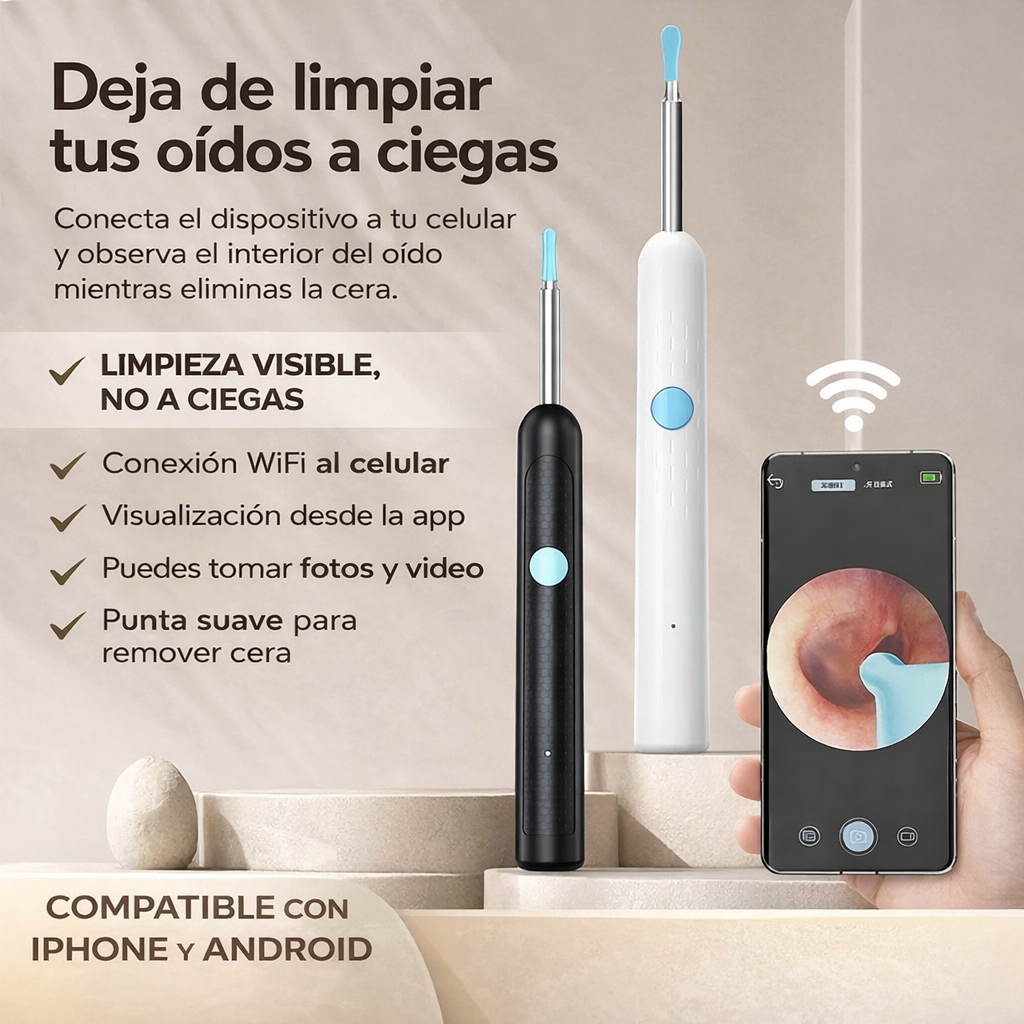 Easy Clean © -  Limpiador de oidos con camara